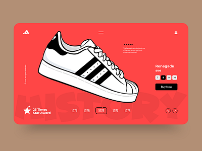 Adidas history page design design minimal ui uiux ux uxdesign website website design