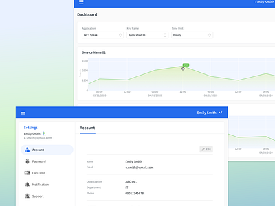 Data Analysis Service - Dashboard and Account Settings