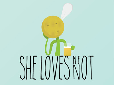 She Loves Me Not beer character clean flat flower fun illustration illustrator simple texture typography vector