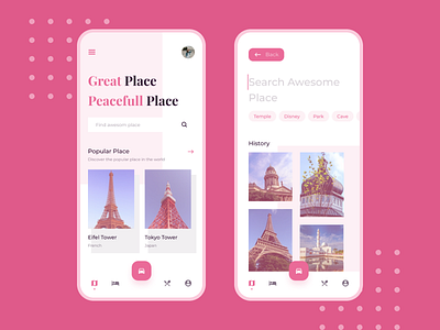 Exploration - Traveler App app awesome card design discover find history image interface place popular search travel app ui ux