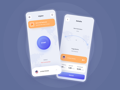 Visual exploration for VPN app app design blue country details home illustration start status ui ux vpn vpn app