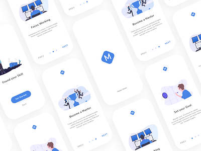 On Boarding UI app branding illustration interface login typography ui ux