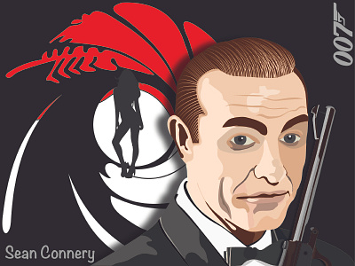 007 Recreation 007 character design digital design illustration poster design sean connery