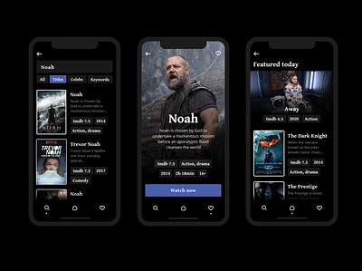 Movie app | Daily UI 25 app app design app designer application black clean clean ui daily ui 25 dailyui dailyui 025 dailyuichallenge interfaces movie play ui uidesign uiux ux