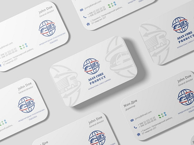 Logistics company logo and business card branding business card logo design