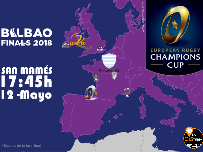 European Rugby Champion Cup Finals Bilbao 2018 Map cartography custom maps dataviz gis map map design