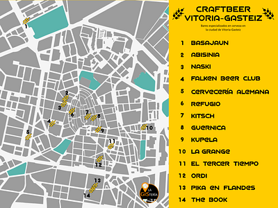 Map of Craftbeer Vitoria-Gasteiz beer cartography craftbeer custom maps data visualization design gis graphic design map map design maps