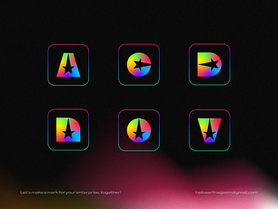 A, C, D, N, O, V, Letters Logo Design