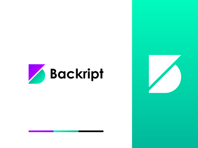 Backript Logo Design (B Letter + Arrow) agency b letter brand identity branding brandmark business logo colorful graphic design icon letter logo logo logo design logomark logos mark modern logo motion graphics symbol usa vector art