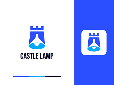 Castle Lamp Logo Design ( Castle + Lamp )