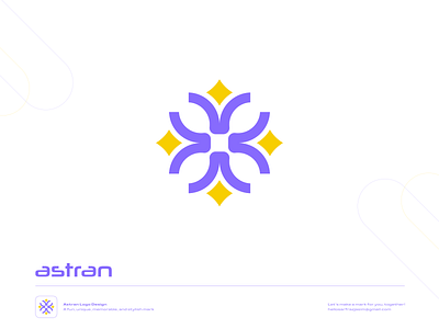 Astran Logo Design a letter brand identity branding brandmark business logo flower mark graphic design icon logo logo design logo mark logomark logos logotype motion graphics star sun symbol usa vector art