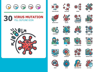 30 Virus mutation Icons