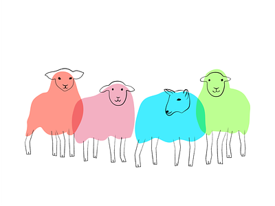 Sheeps Illustrations line art lineart linework minimalism sheep vector