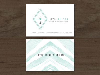 Love, Alison Business Cards business card design identity logo design