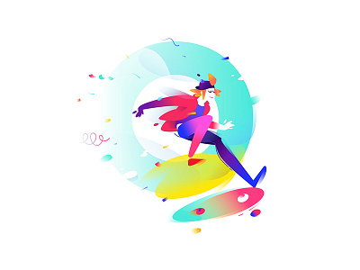 Illustration of a cartoon skateboarder athlete boy design illustration letter o man skate skateboard skater speed sport