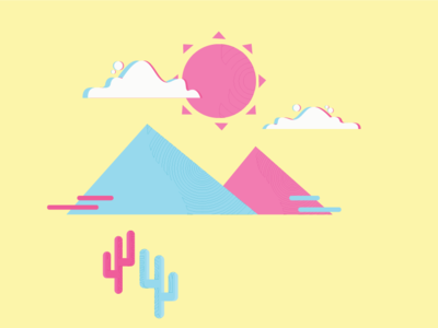 Pink SUN blue colors design illustration logo pinky sun typography vector