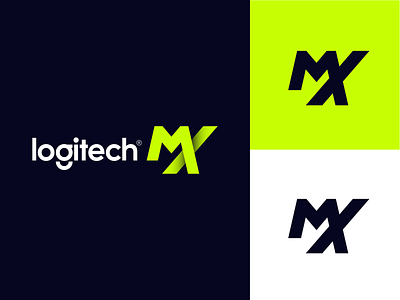 Logitech MX playoff black brand branding logi logitech logo logodesign mx neon playoff simple vector