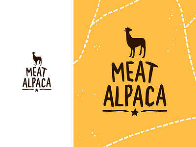 Meat Alpaca alpaca brand branding design designer identity logo logodesign logodesigner mark meat typography vector yellow