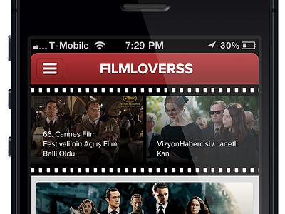 Filmloverss iPhone App application cinema detail film ios list movie panel phonegap red