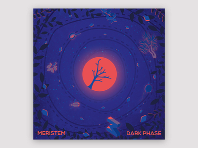 Meristem - Dark Phase LP Cover branding cd artwork cd cover cd packaging design illustration lp cover vector vortex