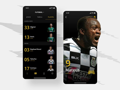 Boavista Futebol Clube App - Players mobile mobile app mobile app design mobile design mobile ui players redesign soccer soccer app ui ux uxui