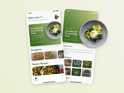 Recipe App Concept appconcept chef food mobile mobile design recipe ui uxuidesign