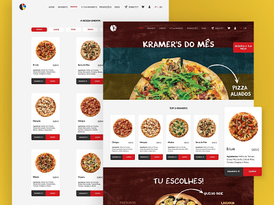 Kramer's Pizza Joint Website card design pizza ui ux website