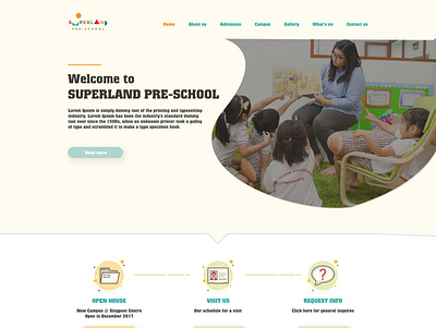 WEBSITE SUPERLAND PRE-SCHOOL design illustration ui ux web website