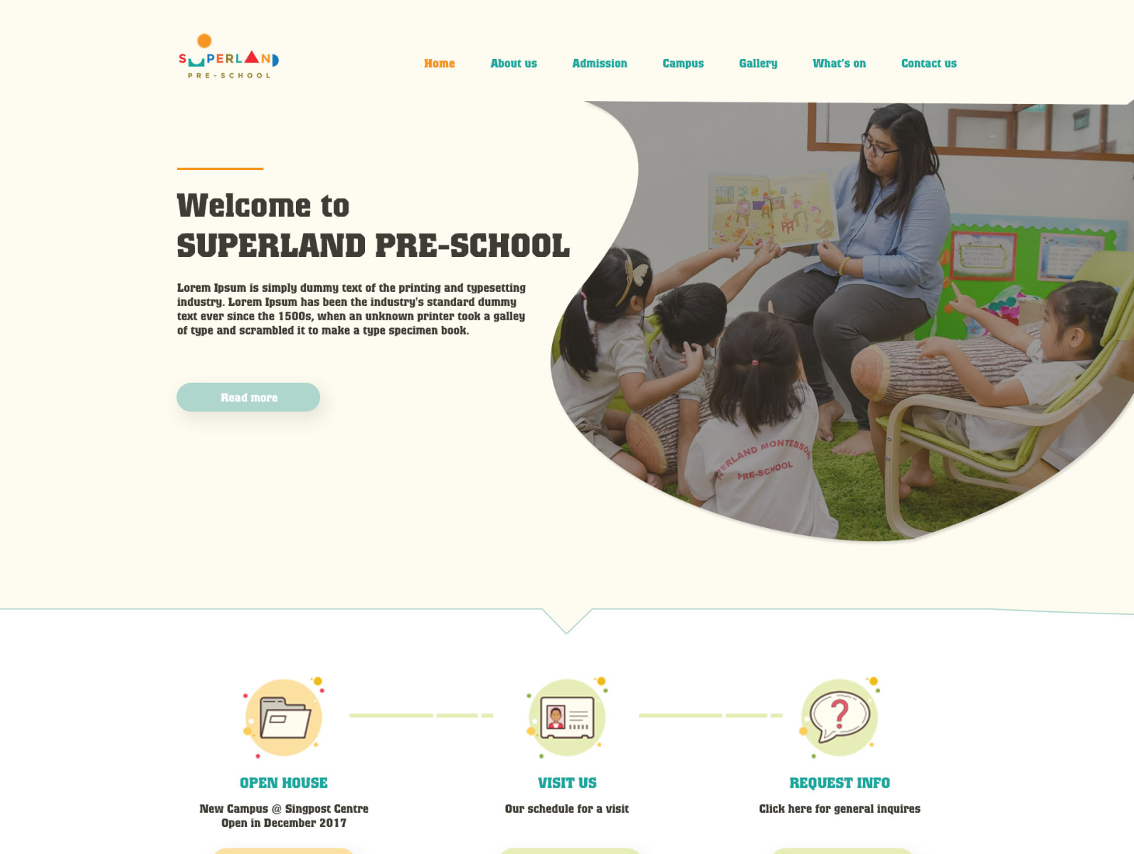 WEBSITE SUPERLAND PRE-SCHOOL by Hanh Le on Dribbble