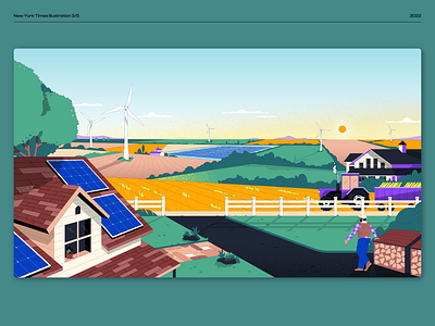New York Times - 3/5 advertising agriculture animation carbon free city design ecofriendly editorial edp farm farmer illustration newyorktimes offshore renewable sustainable vector wind wind turbines windfarm