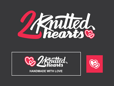 2 knitted hearts branding design hearts knit knitted lettering logo mexico two
