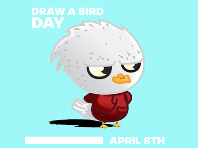 Draw a Bird Day bird character design eagle grumpy hoodie illustration mood vector