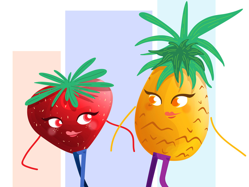Girly Fruits WIP by Danny Carreón on Dribbble