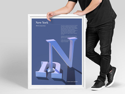 Typography Poster: New York 3d poster 3dtext apple art artwork design design jombie design zombie follow me graphic graphics design illustration knowyourtypeface light and shadow new york poster art sushant sushant kumar rai typogaphy typography poster