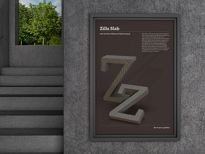 Typeface Poster: Zilla Slab 3d poster 3dtext art artwork design design jombie design zombie follow me graphic graphics design illustration knowyourtypeface light and shadow poster art sushant sushant kumar rai typeface typogaphy typography poster