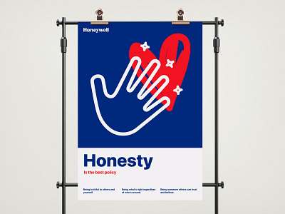 Honesty Poster corporate poster design jombie honesty honeywell international typography style poster design sushant sushant kumar rai swiss style
