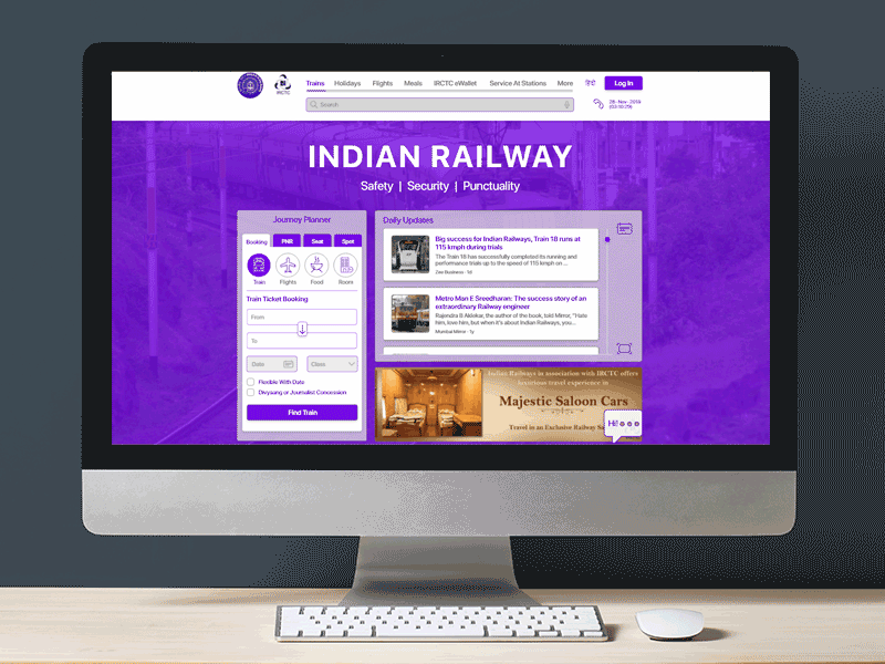 Indian Railway Website Redesign adobe xd animation design jombie design process indian railway interaction interaction design sushant sushant kumar rai ui uiux ux web deisgn