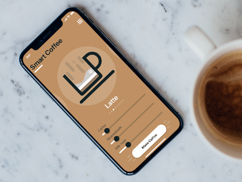 Setting | Smart Coffee adobe xd animation app design coffee app daily 100 daily 100 challenge dailyui 007 design design jombie graphics interaction design micro interaction mobile app settings settings ui sushant sushant kumar rai ui uiux ux