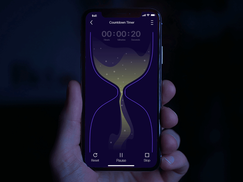 Countdown Timer adobe xd animation app design clock countdown timer countdowntimer daily 100 daily 100 challenge dailyui dailyui 014 design jombie interaction micro interaction sand clock sushant sushant kumar rai ui uiux ux watch app