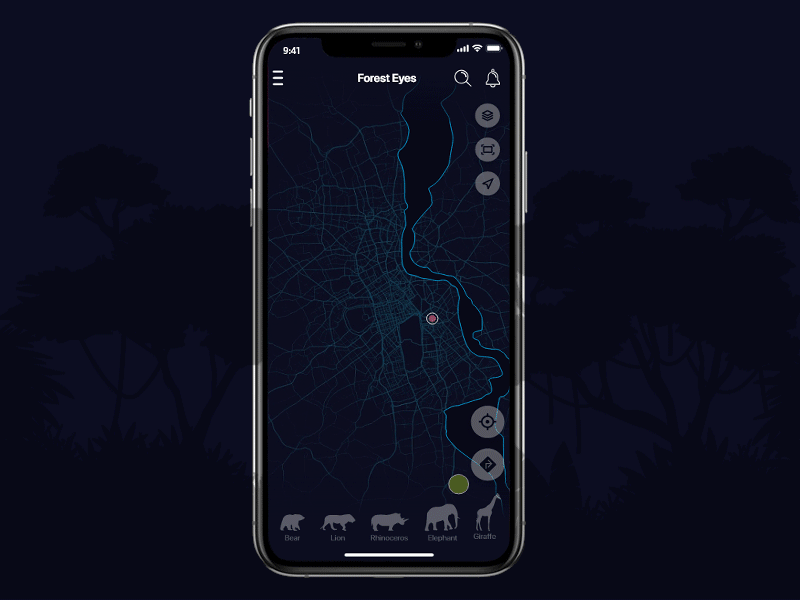 Monitoring App | Forest Eyes adobe xd daily 100 daily 100 challenge dailyui dailyui021 design jombie forest interaction design jungle micro interaction mobile app monitoring dashboard surveillance sushant sushant kumar rai tracking app ui uiux ux wild animals