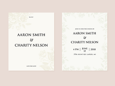 Invitation Suite | Aaron + Charity art direction brand branding graphic design identity illustration moodboard typography wedding wedding invites