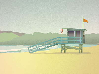 Baywatch Tower design flat illustration vector