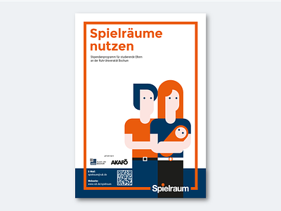 Poster design for 'Spielraum' branding design flat graphic design illustration parents poster scholarship students ui university vector