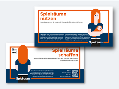 Flyer design for 'Spielraum' branding design flat flyer graphic design illustration parents scholarship students ui university vector