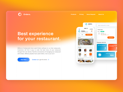 Orders Landing page ui ui design ui ux design uidaily web