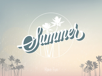 Summer alohafriday palmtrees postcard script summer sun sunny type typography vector