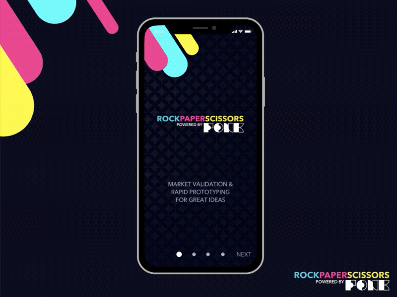 Rock Paper Scissors - Powered by FONK agency animation app design fonk gif ios iphone iphone x ix principle ui