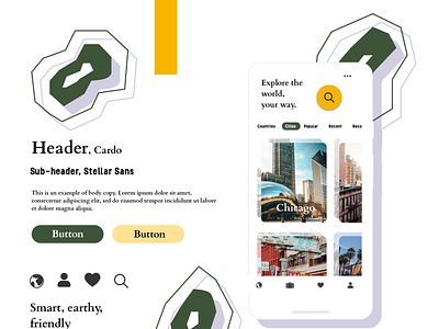 Trip Planning App - Style Tile 2 app branding design illustration minimal typography ui ux vector web