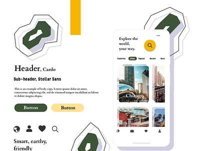 Trip Planning App - Style Tile 2 app branding design illustration minimal typography ui ux vector web