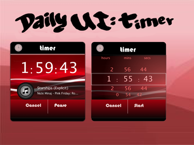 Daily UI: Timer / Stopwatch music player timer stopwatch